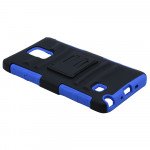 Wholesale Samsung Galaxy Note 4 TPE Armor Shell Holster Combo Belt Clip (Blue)